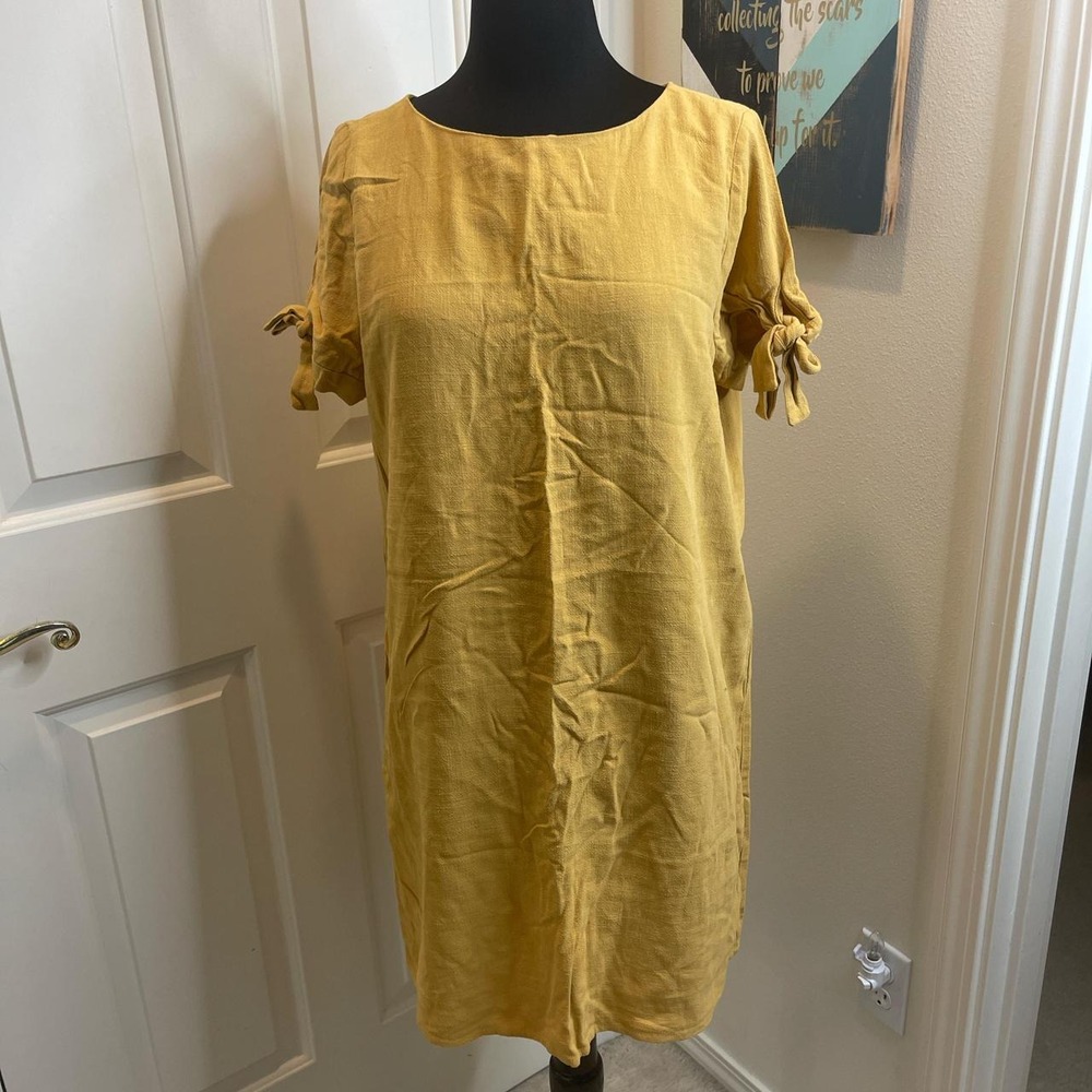 Lulus mustard dress with button up back